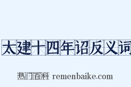 太建十四年诏反义词是什么意思的图片